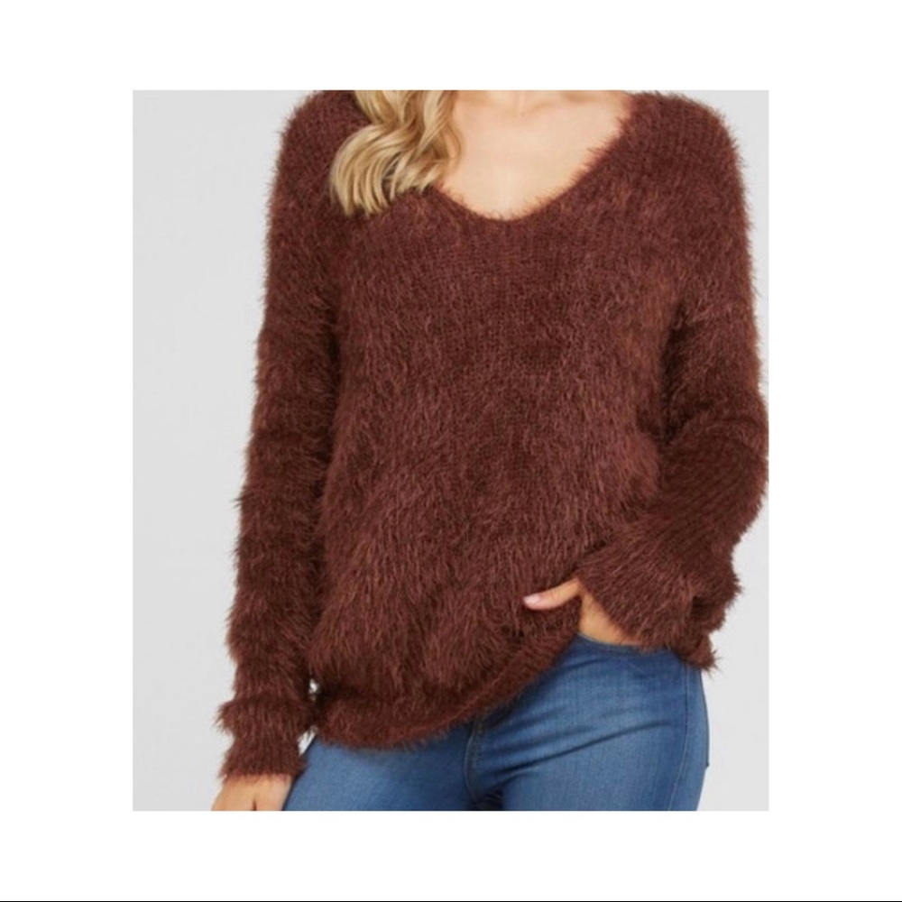 Twist Back Low Back Sweater Toffee